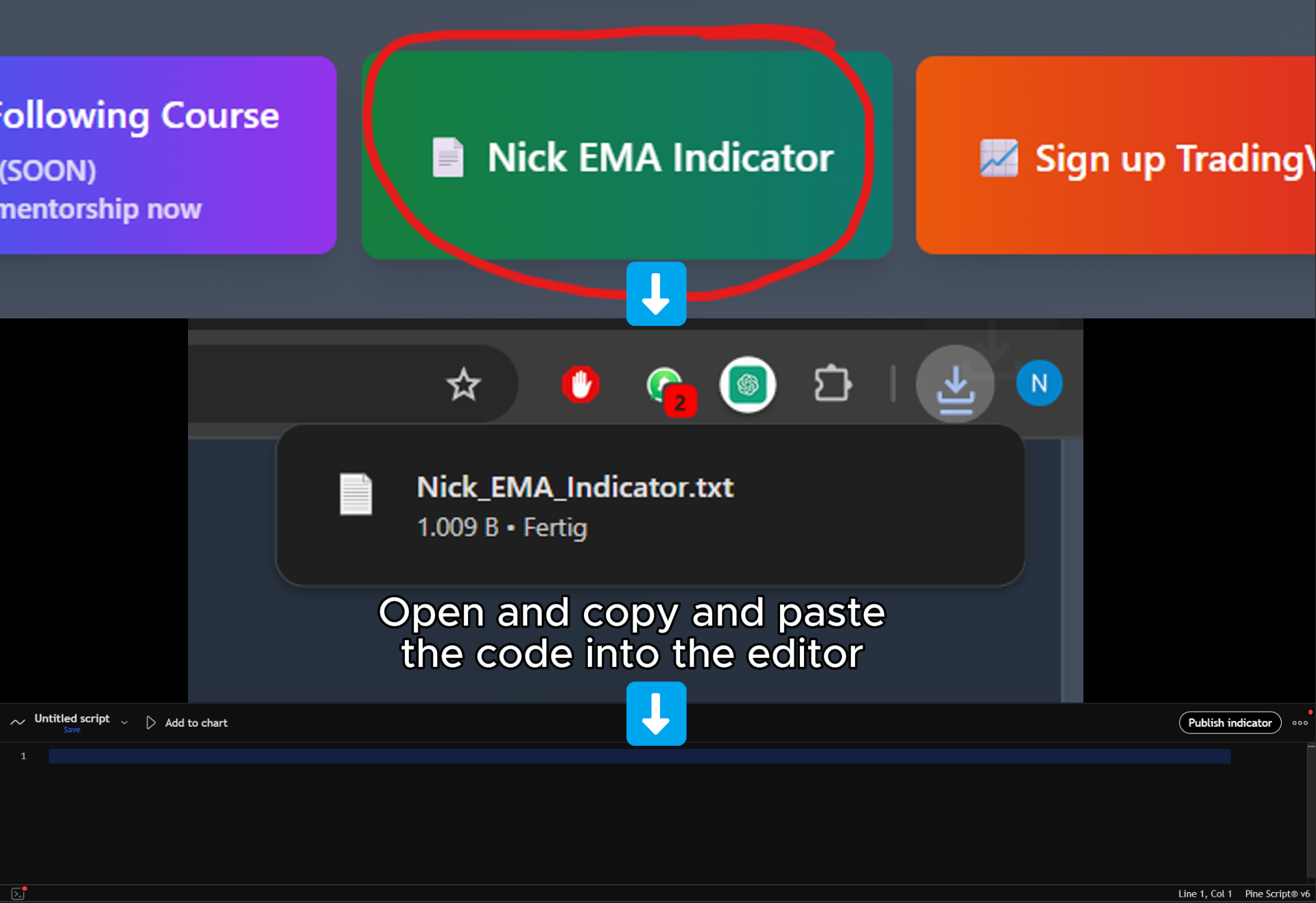 TradingView paste indicator code
